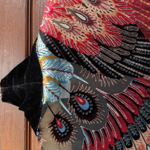 Chico’s Travelers Velvet Peacock Kimono Size L/XL - Picture 9 of 14